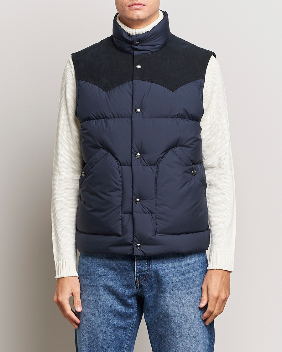 Uomini | Giacche | Woolrich | Western Down Vest Melton Blue
