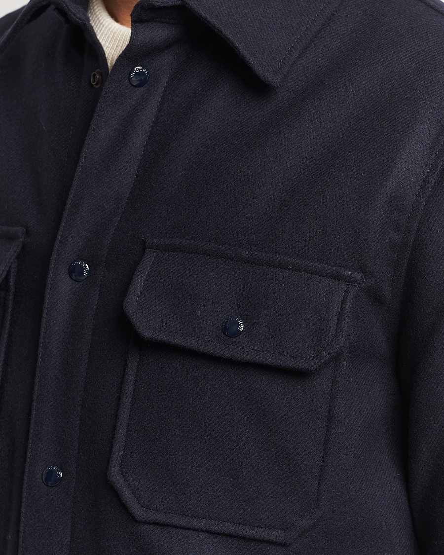 Uomini | Giacche | Woolrich | Alaskan Melton Wool Overshirt Melton Blue