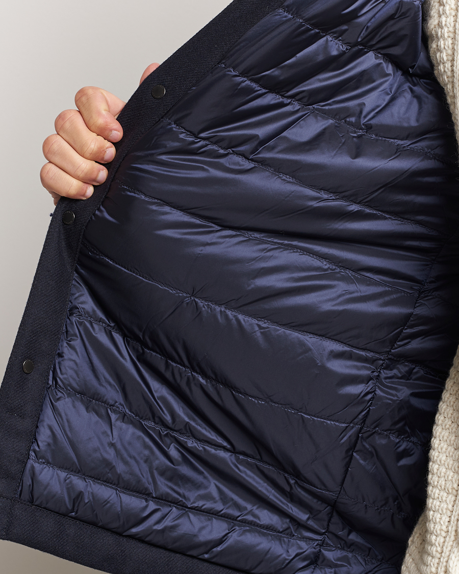 Uomini | Giacche | Woolrich | Alaskan Melton Wool Overshirt Melton Blue