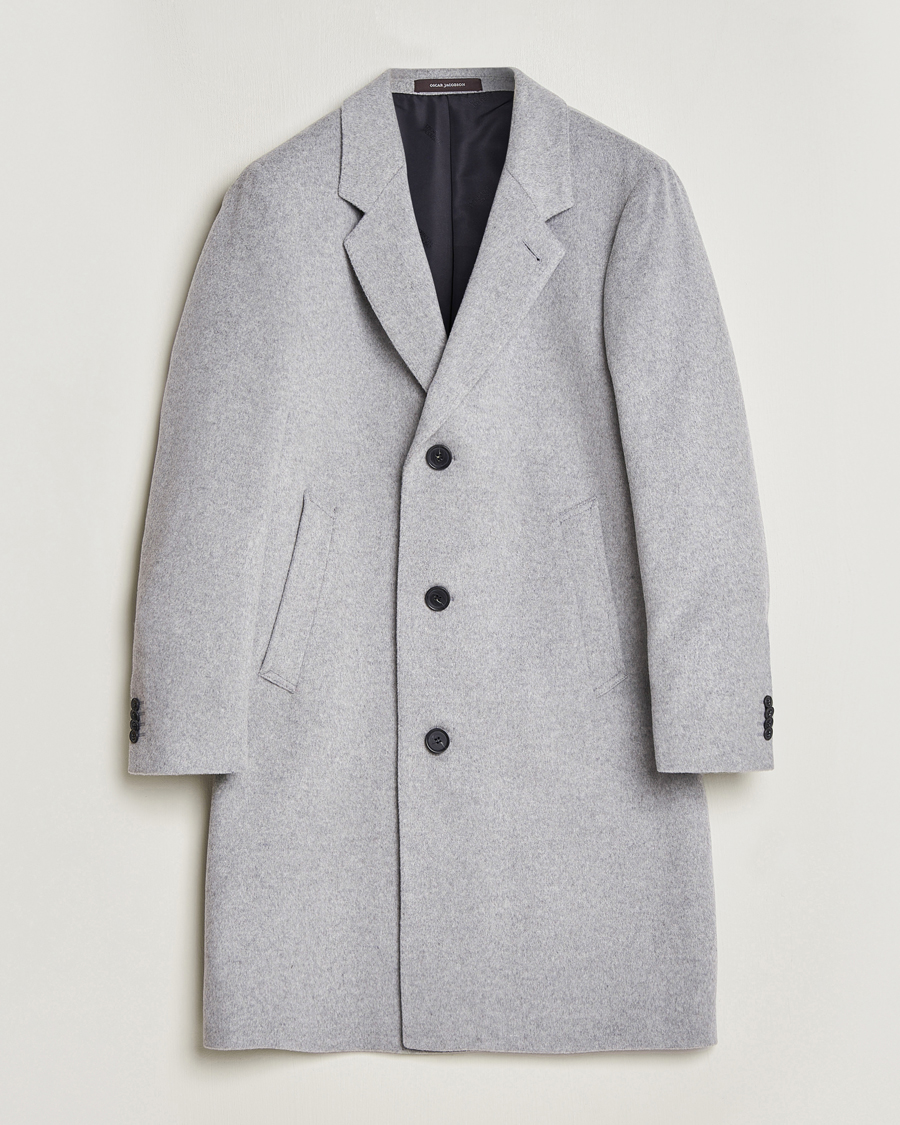 Uomini | Giacche | Oscar Jacobson | Shaw Wool/Cashmere Coat Light Grey