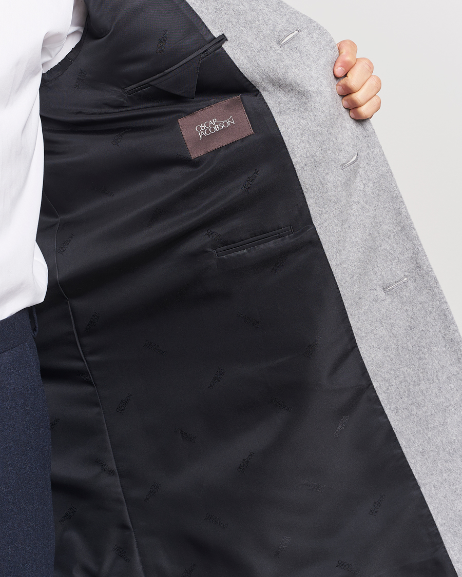 Uomini | Giacche | Oscar Jacobson | Shaw Wool/Cashmere Coat Light Grey