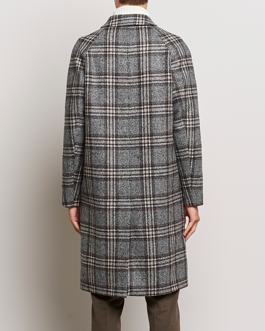 Uomini | Giacche | Oscar Jacobson | Sala Checked Raglan Wool Coat Brown