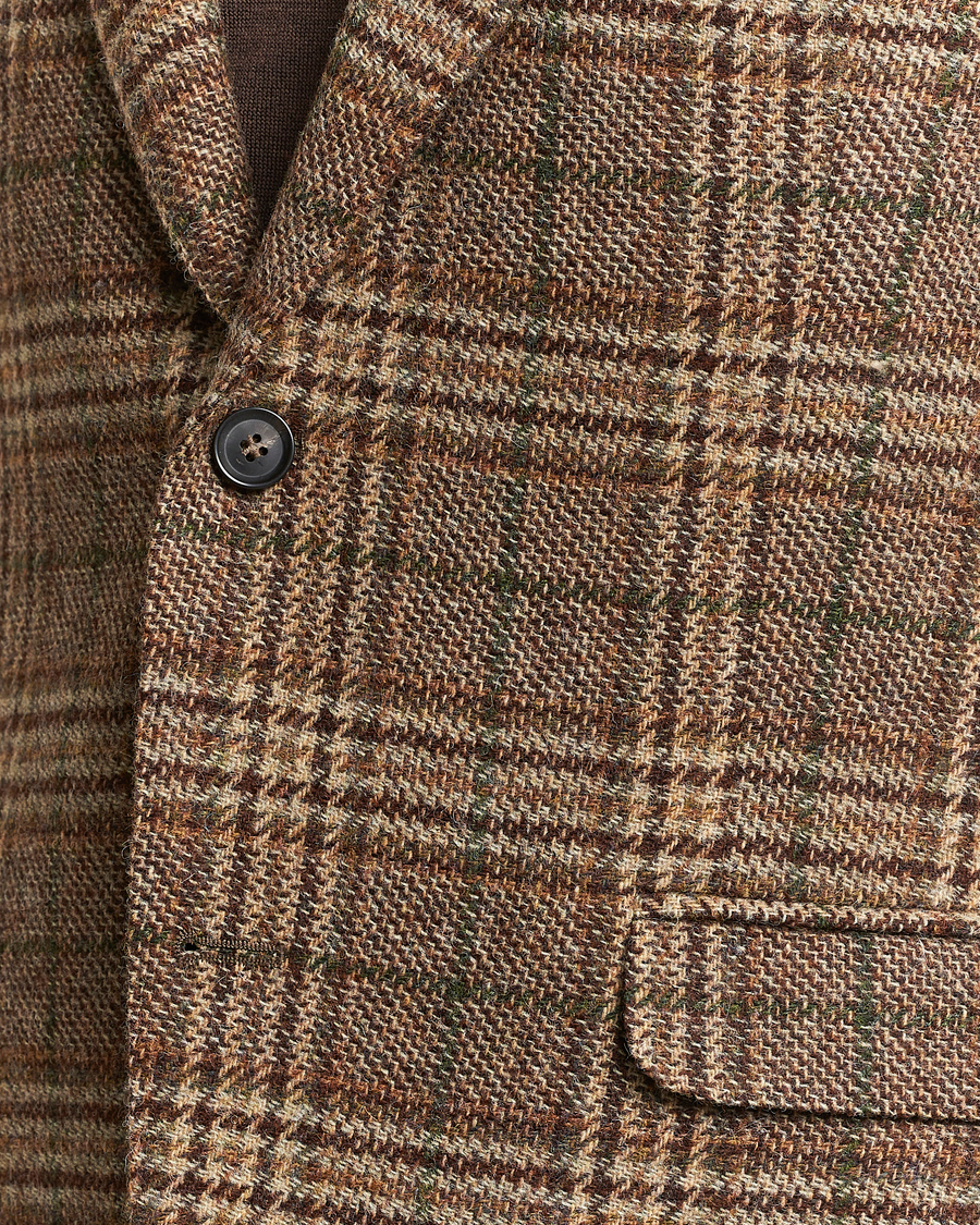 Uomini | Blazers | Oscar Jacobson | Fogerty Soft Checked Wool Blazer Brown