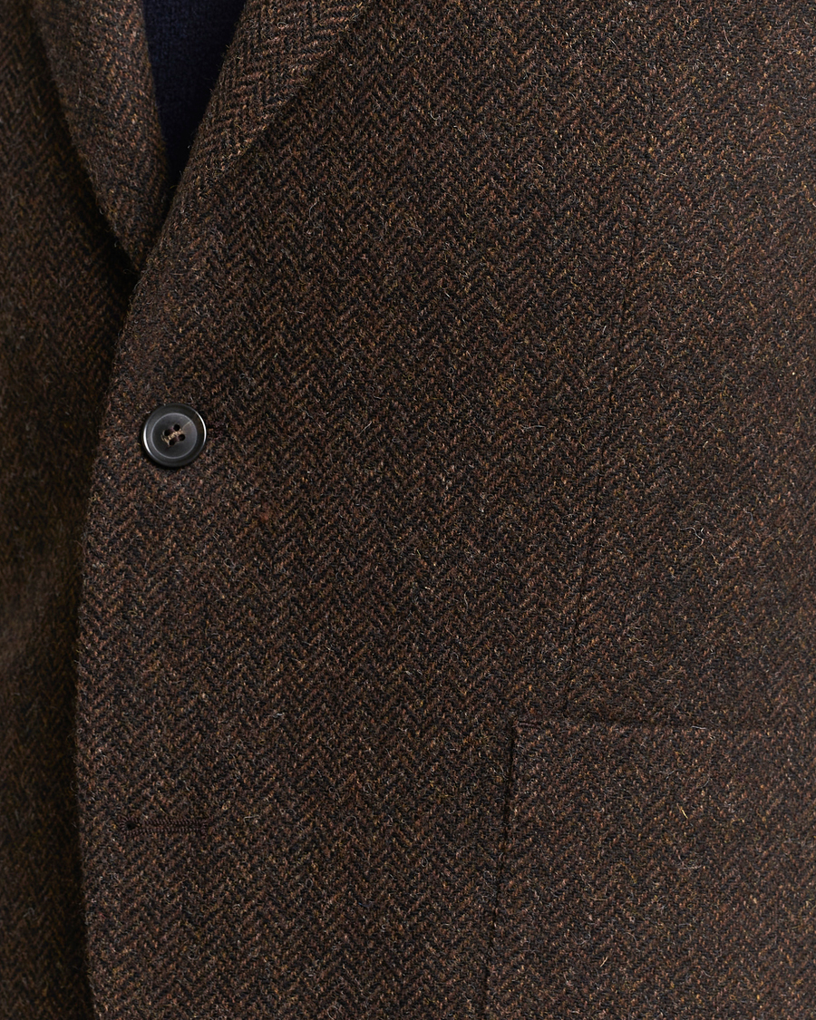 Uomini | Blazers | Oscar Jacobson | Fogerty Moon Herringbone Tweed Blazer Brown