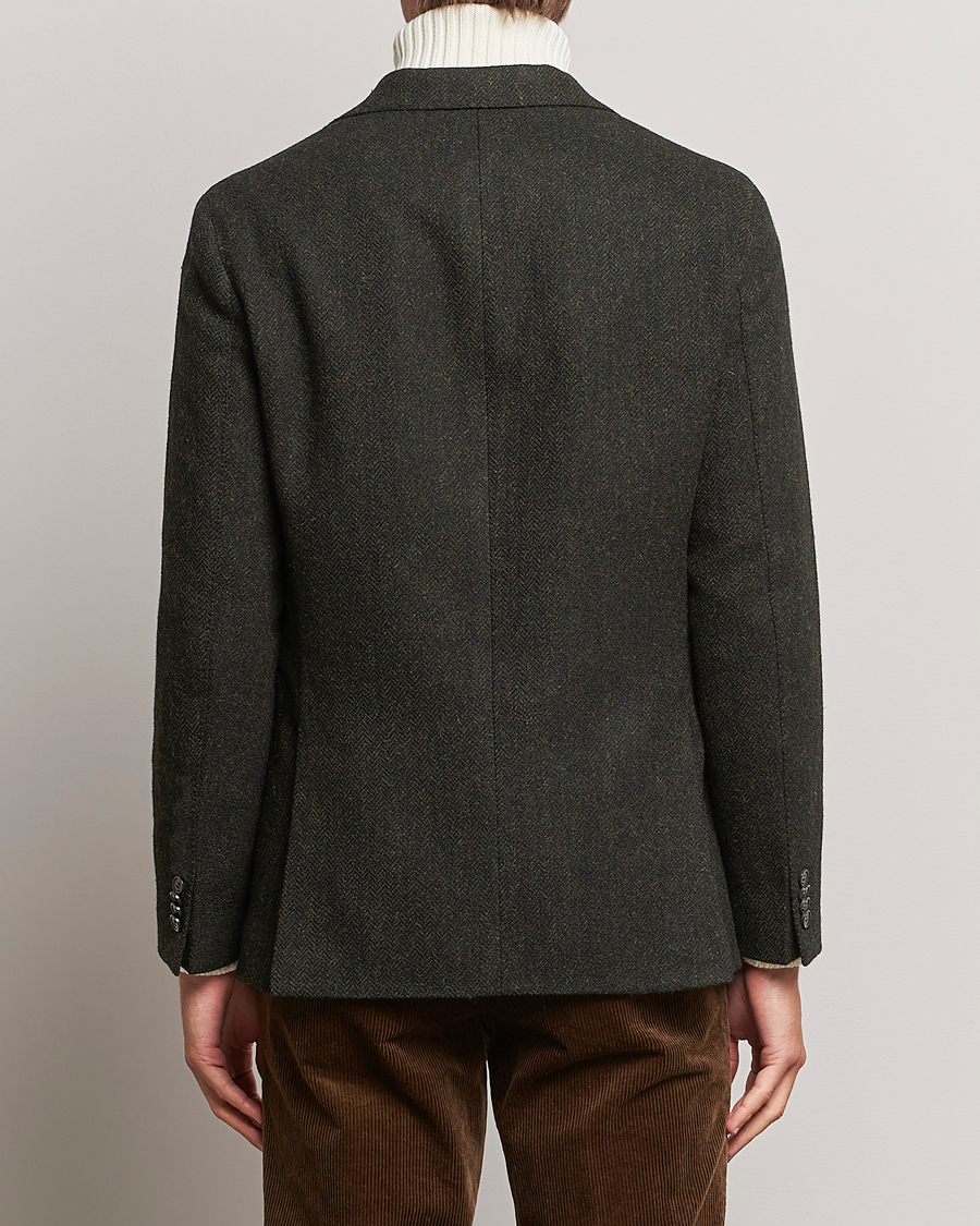 Uomini | Blazers | Oscar Jacobson | Fogerty Moon Herringbone Tweed Blazer Green