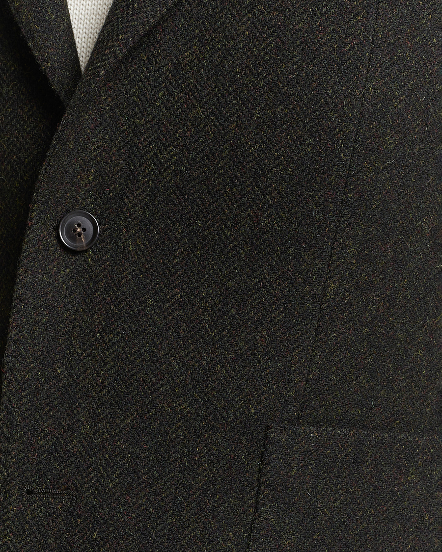 Uomini | Blazers | Oscar Jacobson | Fogerty Moon Herringbone Tweed Blazer Green