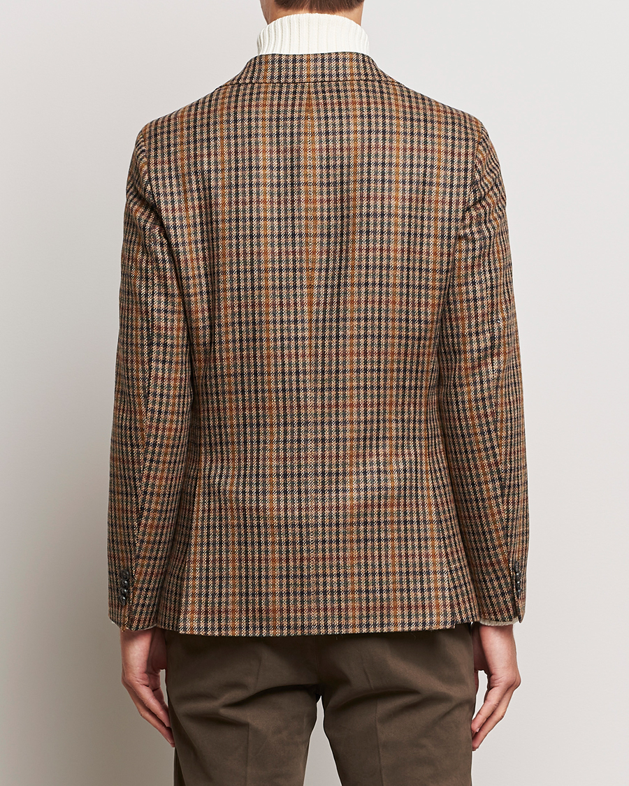 Uomini | Blazers | Oscar Jacobson | Eizer Houndstooth Wool/Cashmere Blazer Brown