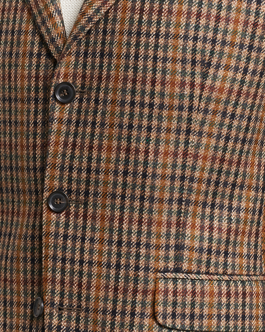 Uomini | Blazers | Oscar Jacobson | Eizer Houndstooth Wool/Cashmere Blazer Brown