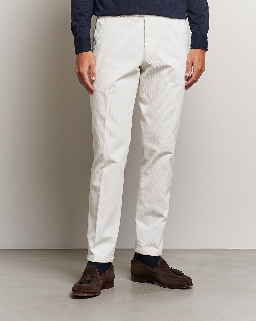 Uomini | Pantaloni | Oscar Jacobson | Denz Corduroy Trousers White