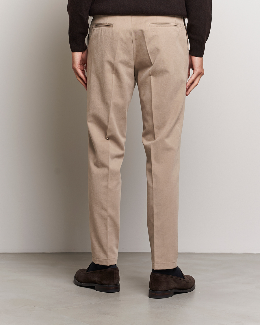 Uomini | Pantaloni | Oscar Jacobson | Delon Brushed Cotton Trousers Beige