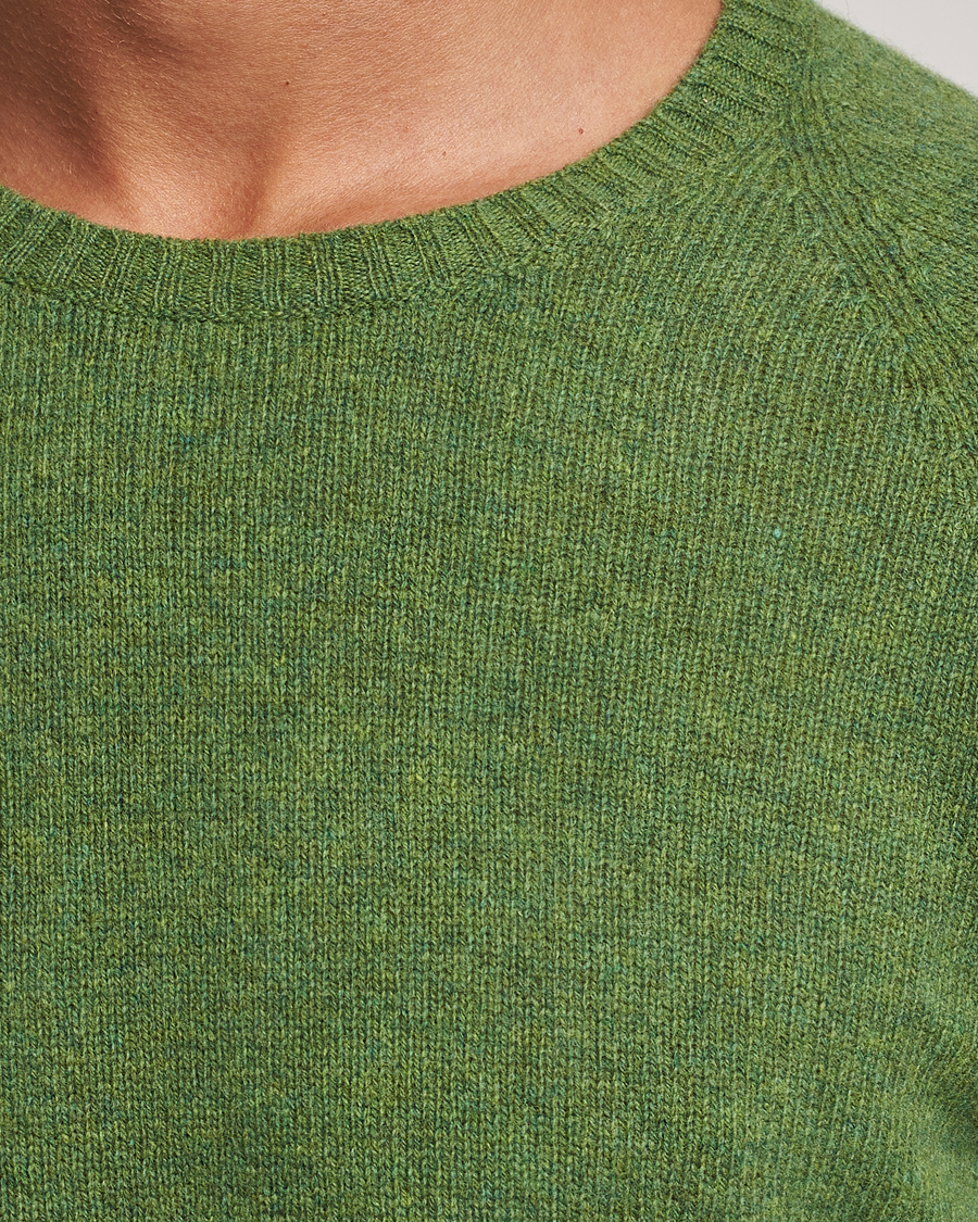 Uomini | Maglieria | Oscar Jacobson | Kendal Raglan Wool Crewneck Green