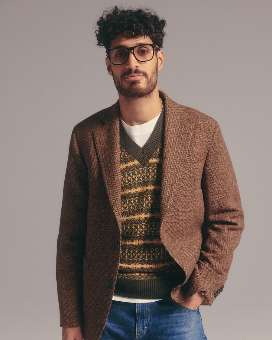 Uomini | Maglieria | Oscar Jacobson | Lucas Fairisle Wool/Cashmere Vest Green