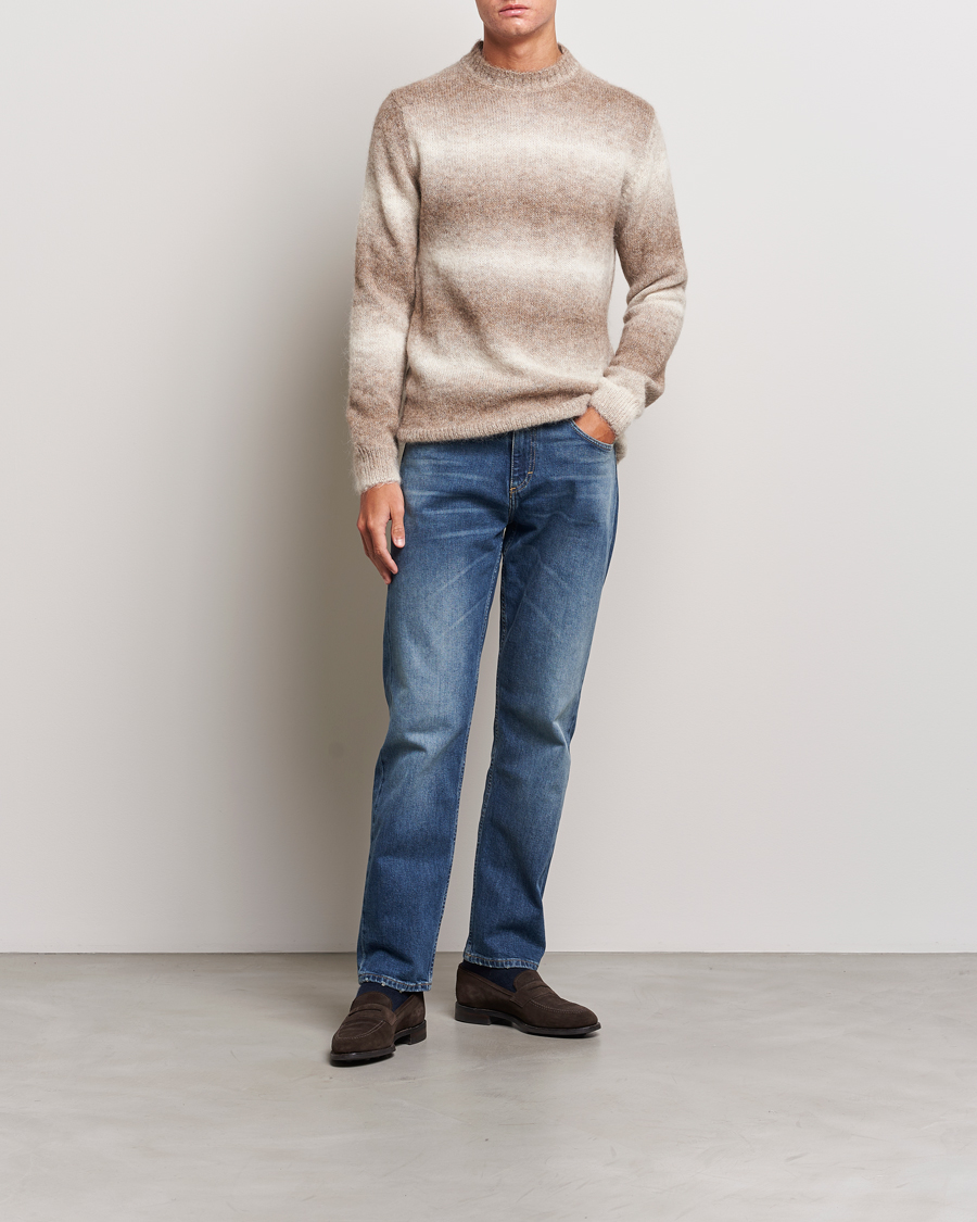 Uomini | Maglieria | Oscar Jacobson | Valter Alpaca Knitted Sweater Beige