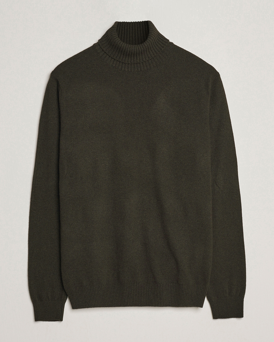 Uomini | Maglieria | Oscar Jacobson | Salim Wool/Cashmere Rollneck Green