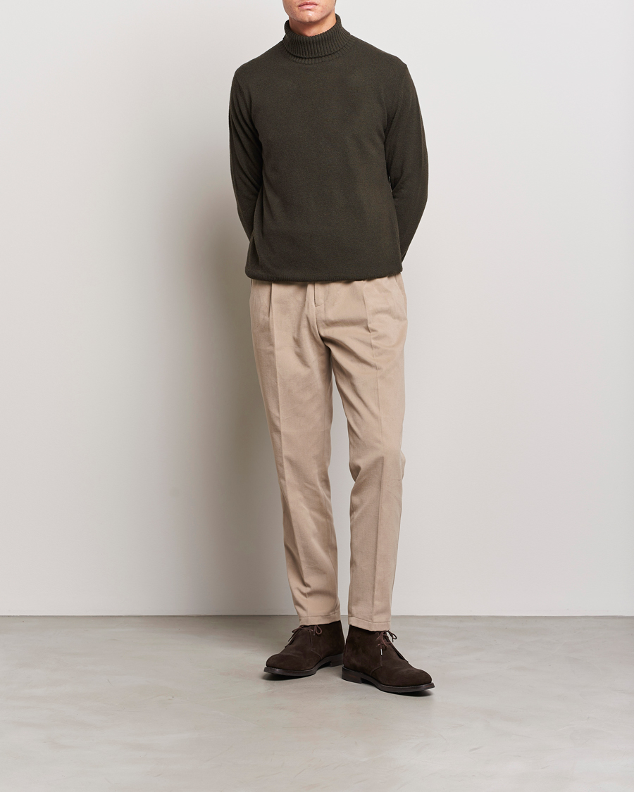 Uomini | Maglieria | Oscar Jacobson | Salim Wool/Cashmere Rollneck Green