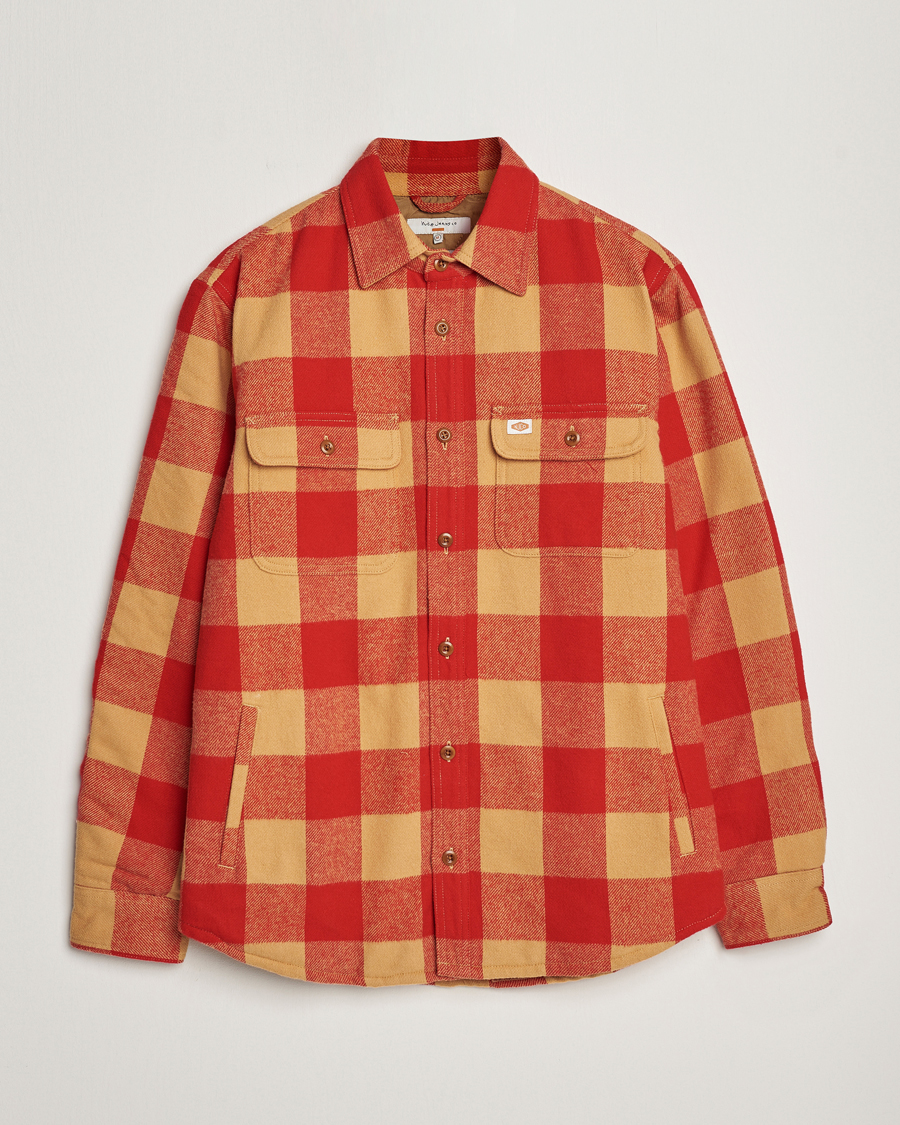 Uomini | Giacche | Nudie Jeans | Glenn Padded Checked Shirt Jacket Red