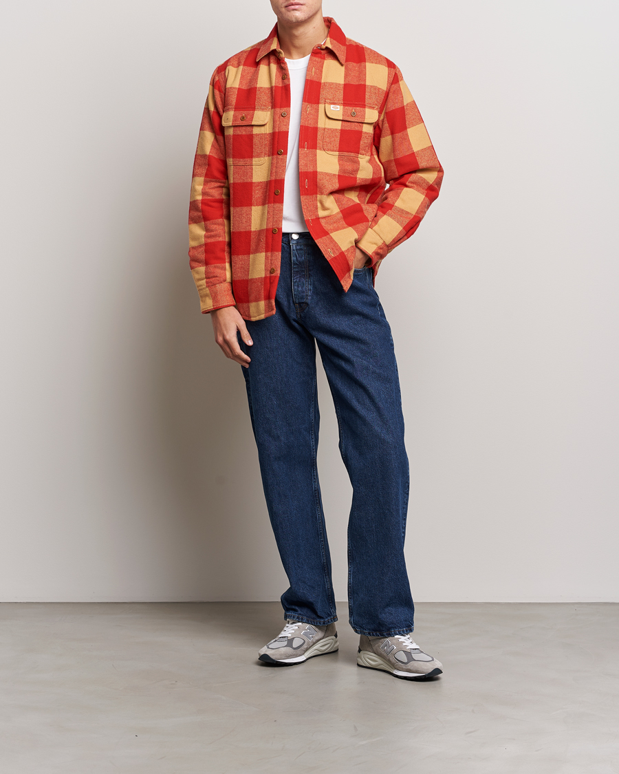 Uomini | Giacche | Nudie Jeans | Glenn Padded Checked Shirt Jacket Red