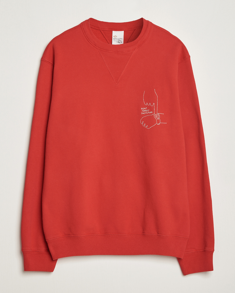 Uomini | Maglieria | Nudie Jeans | Lasse Future Crew Neck Sweatshirt Red Alert