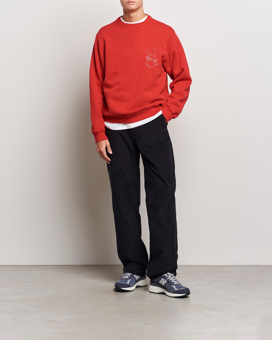 Uomini | Maglieria | Nudie Jeans | Lasse Future Crew Neck Sweatshirt Red Alert