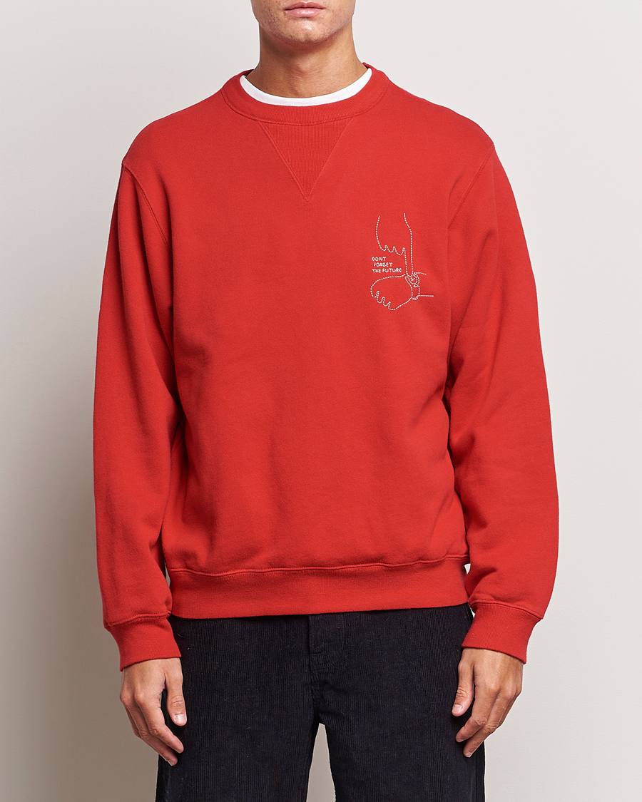 Uomini | Maglieria | Nudie Jeans | Lasse Future Crew Neck Sweatshirt Red Alert