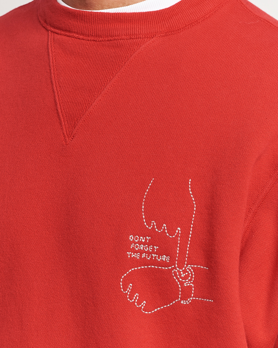 Uomini | Maglieria | Nudie Jeans | Lasse Future Crew Neck Sweatshirt Red Alert