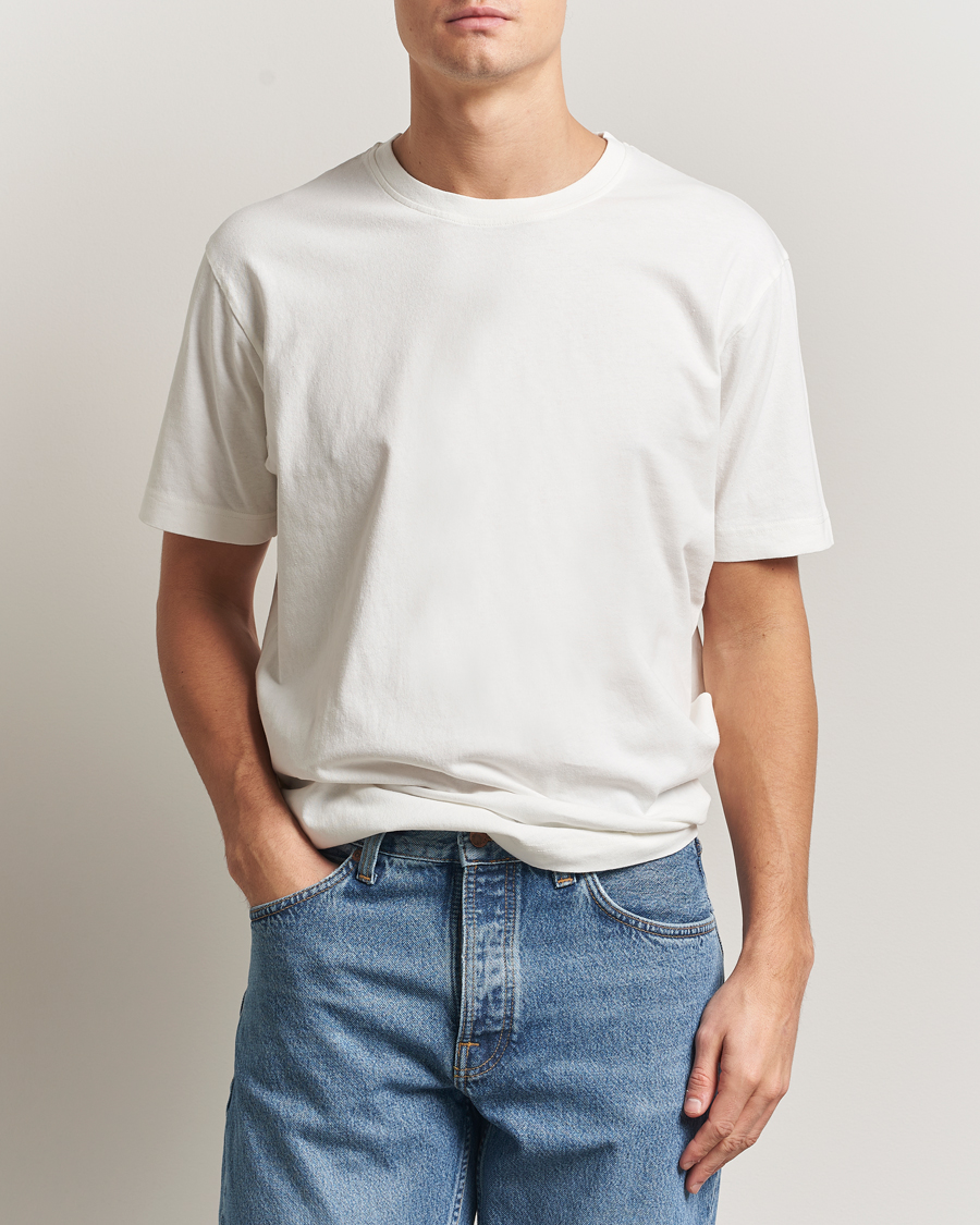 Uomini | T-shirt | Nudie Jeans | Uno Everyday Crew Neck T-Shirt Chalk White
