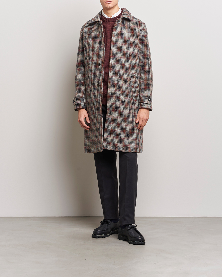 Uomini | Giacche | Baracuta | Paul Houndstooth Wool Coat Grey