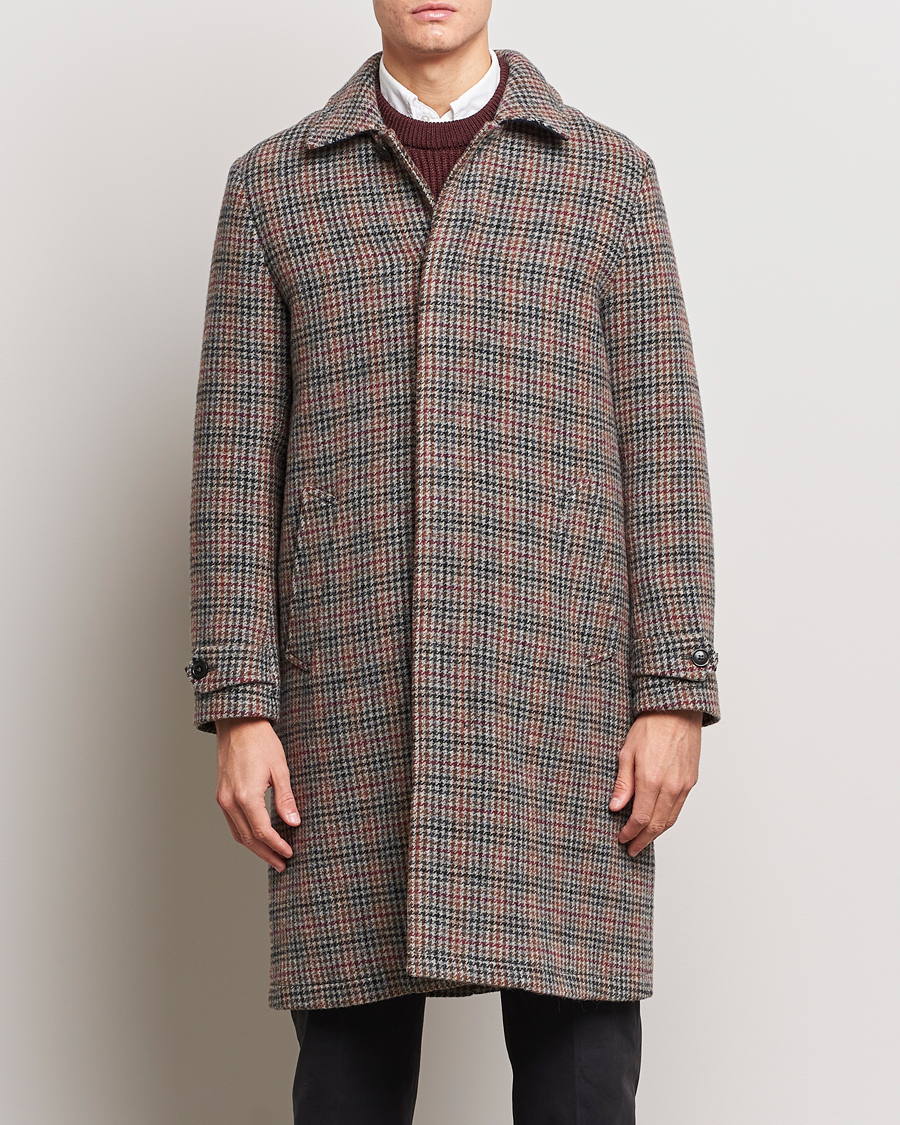 Uomini | Giacche | Baracuta | Paul Houndstooth Wool Coat Grey