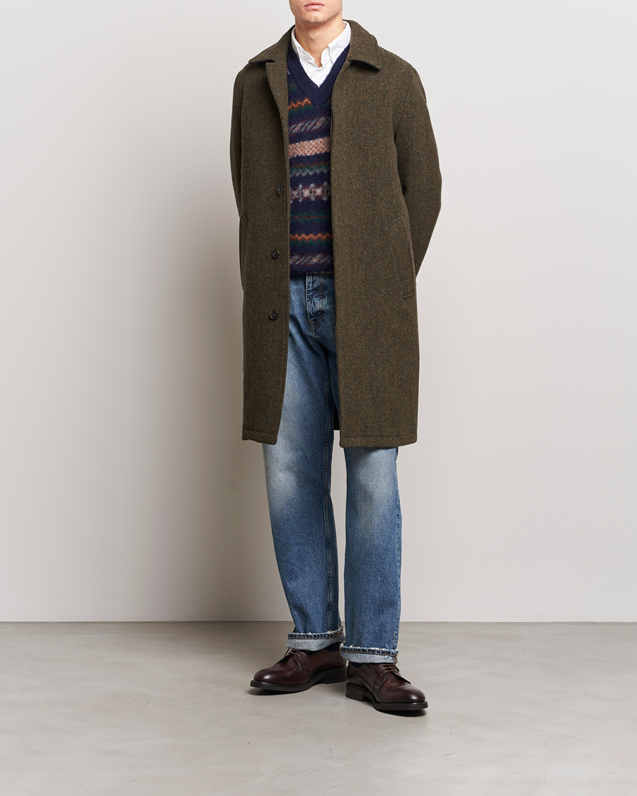 Uomini | Giacche | Baracuta | Paul Herringbone Wool Coat Bark