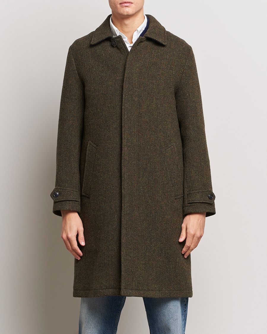 Uomini | Giacche | Baracuta | Paul Herringbone Wool Coat Bark
