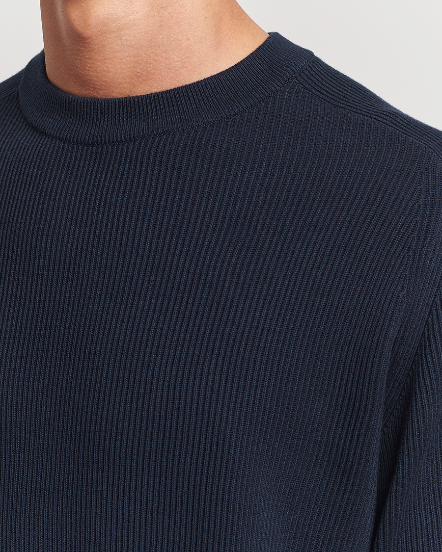 Uomini | Maglieria | NN07 | Kevin Cotton Knitted Sweater Navy Blue
