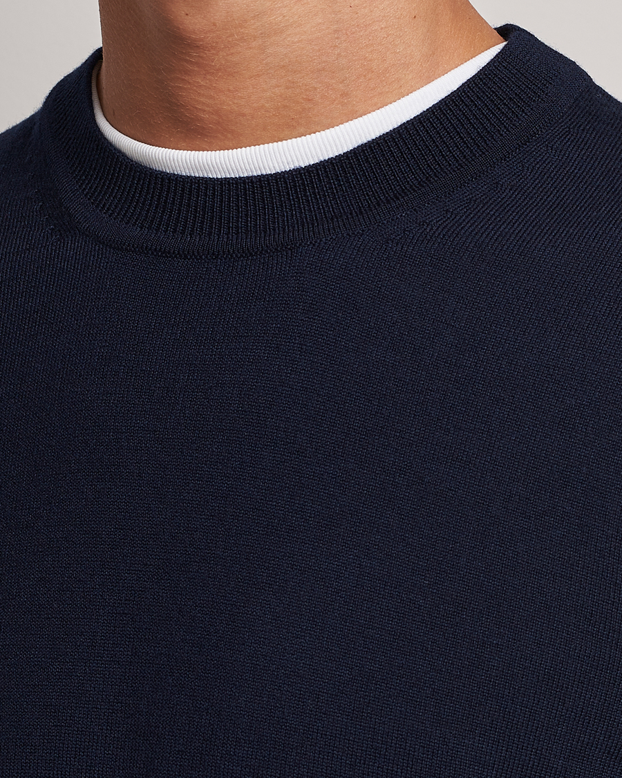 Uomini | Maglieria | NN07 | Ted Merino Crew Neck Pullover Navy Blue