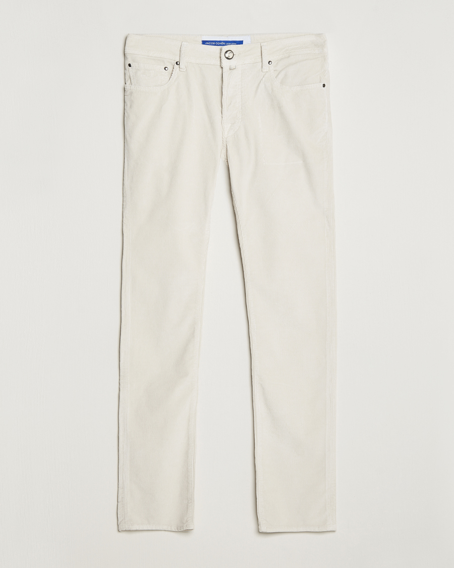 Uomini | Pantaloni | Jacob Cohën | Bard 5-Pocket Medium Corduroy Trousers Off White