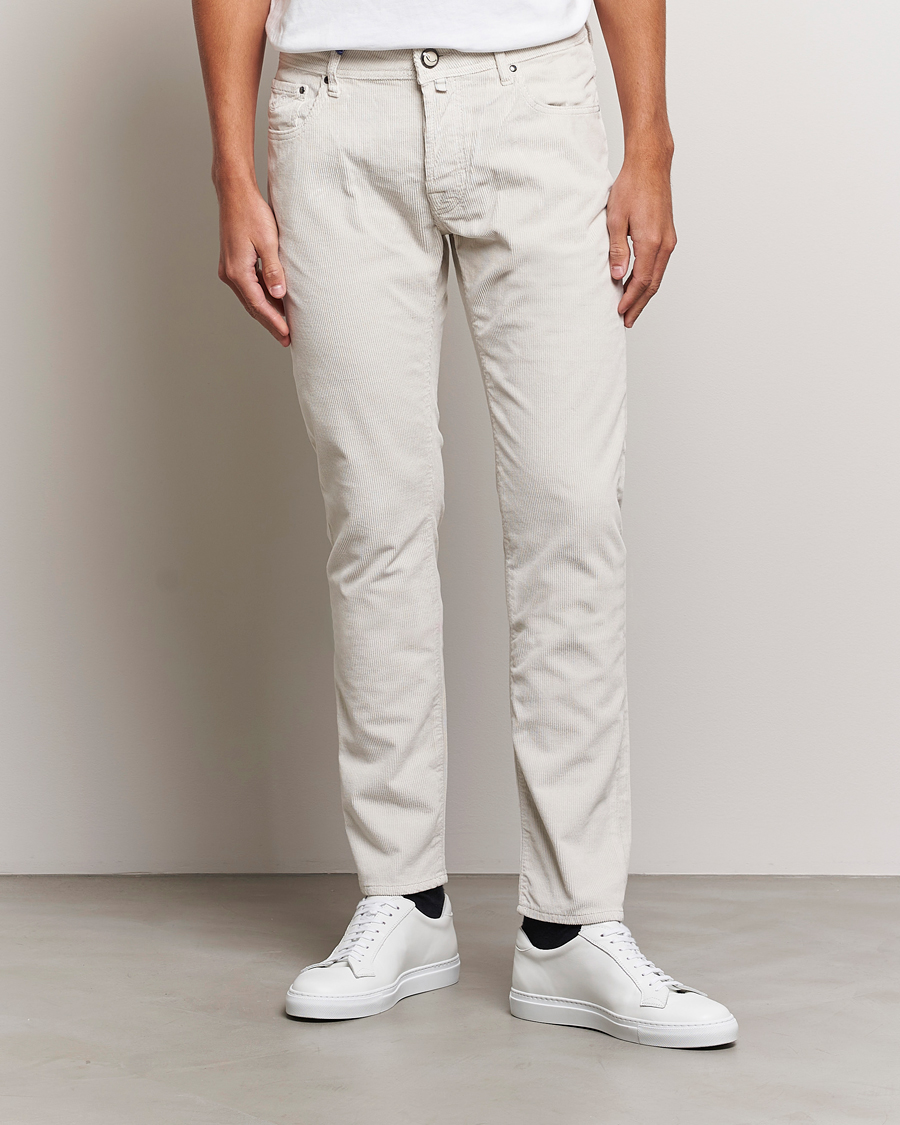 Uomini | Pantaloni | Jacob Cohën | Bard 5-Pocket Medium Corduroy Trousers Off White
