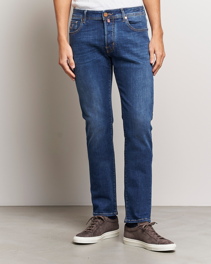 Uomini | Jeans | Jacob Cohën | Bard Rome Slim Fit Stretch Jeans Mid Blue