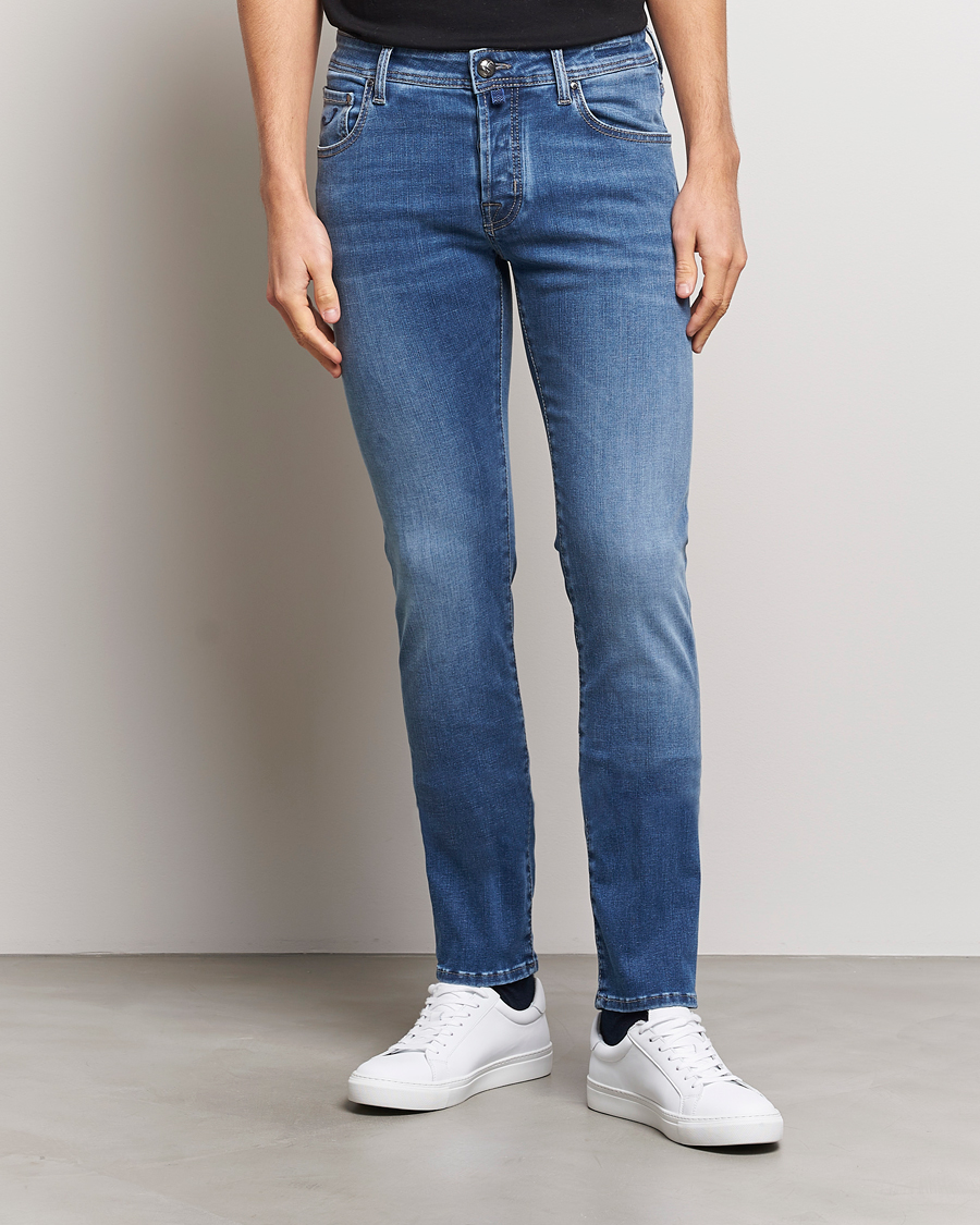 Uomini | Jeans | Jacob Cohën | Nick Slim Fit Stretch Jeans Light Blue
