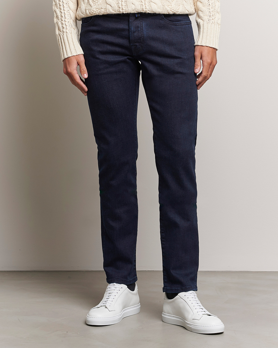 Uomini | Jeans | Jacob Cohën | Nick Slim Fit Stretch Jeans Blue Black