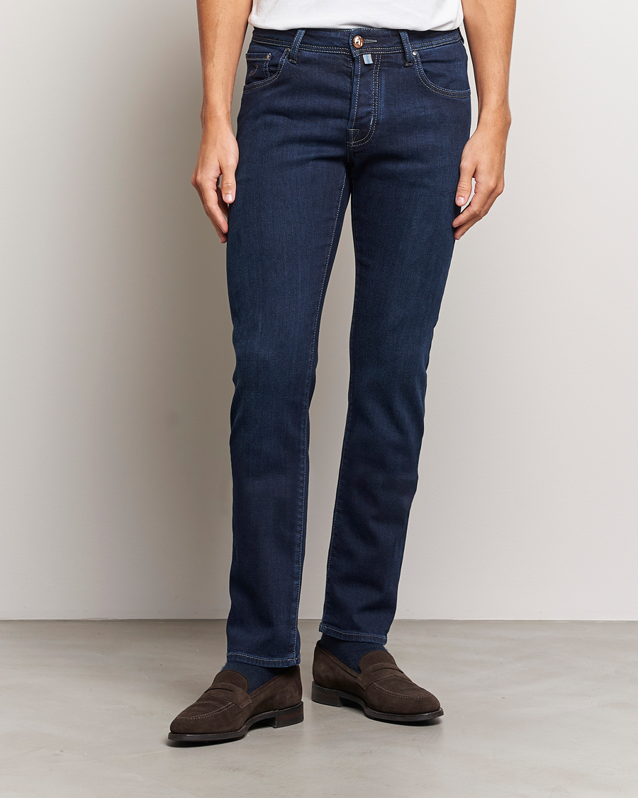 Uomini | Jeans | Jacob Cohën | Nick Slim Fit Stretch Jeans Dark Blue