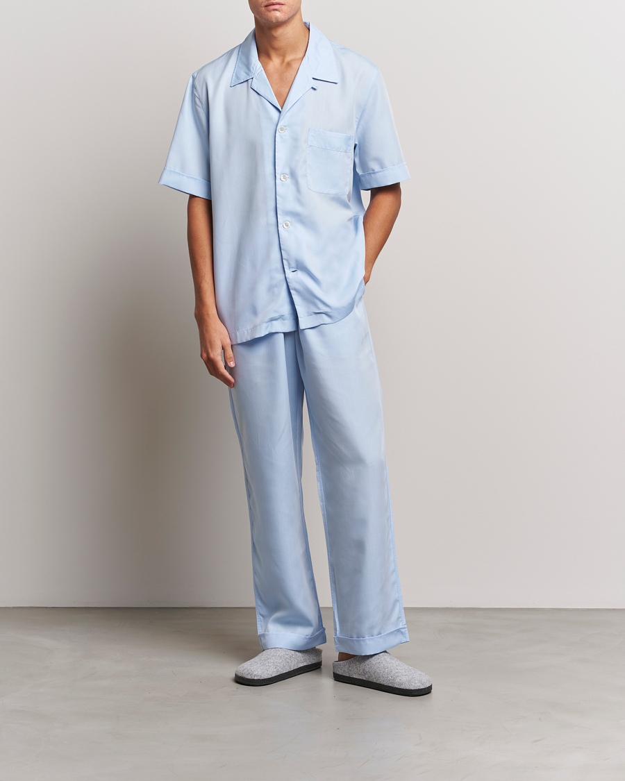 Uomini | Accappatoi & Pigiami | CDLP | Short Sleeve Pyjama Shirt Sky Blue