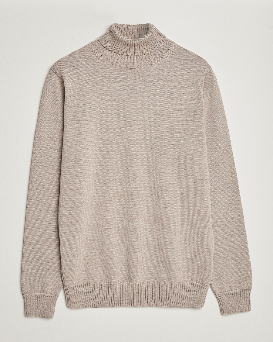 Uomini | Maglieria | Stenströms | Chunky Merino Rollneck Beige