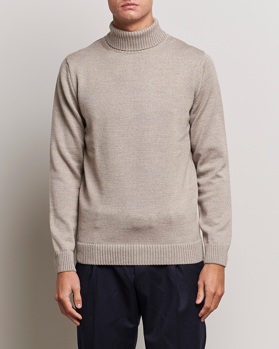 Uomini | Maglieria | Stenströms | Chunky Merino Rollneck Beige