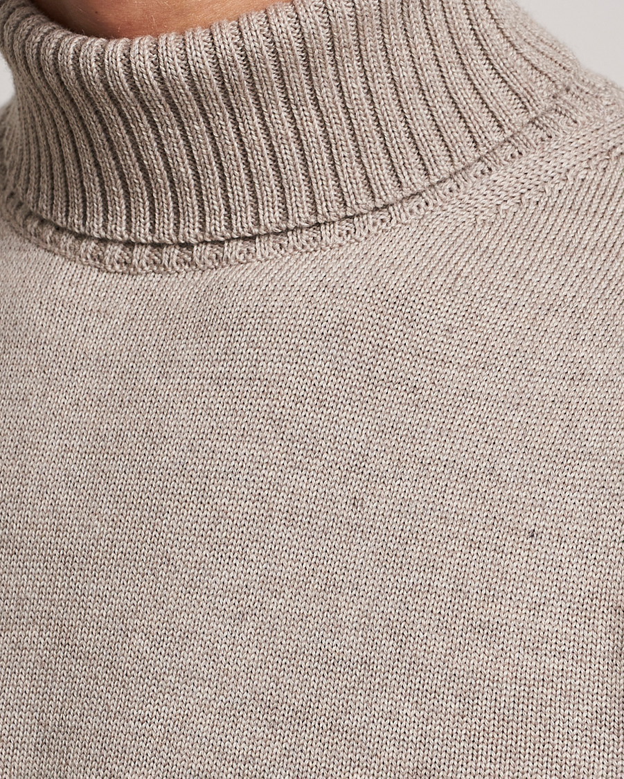 Uomini | Maglieria | Stenströms | Chunky Merino Rollneck Beige