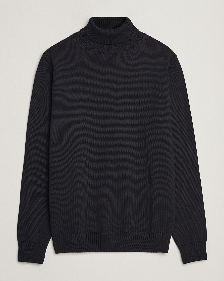 Uomini | Maglieria | Stenströms | Chunky Merino Rollneck Black