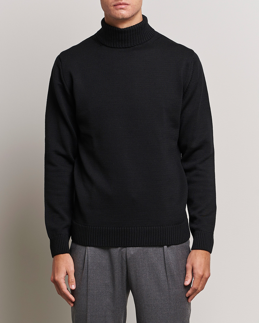 Uomini | Maglieria | Stenströms | Chunky Merino Rollneck Black