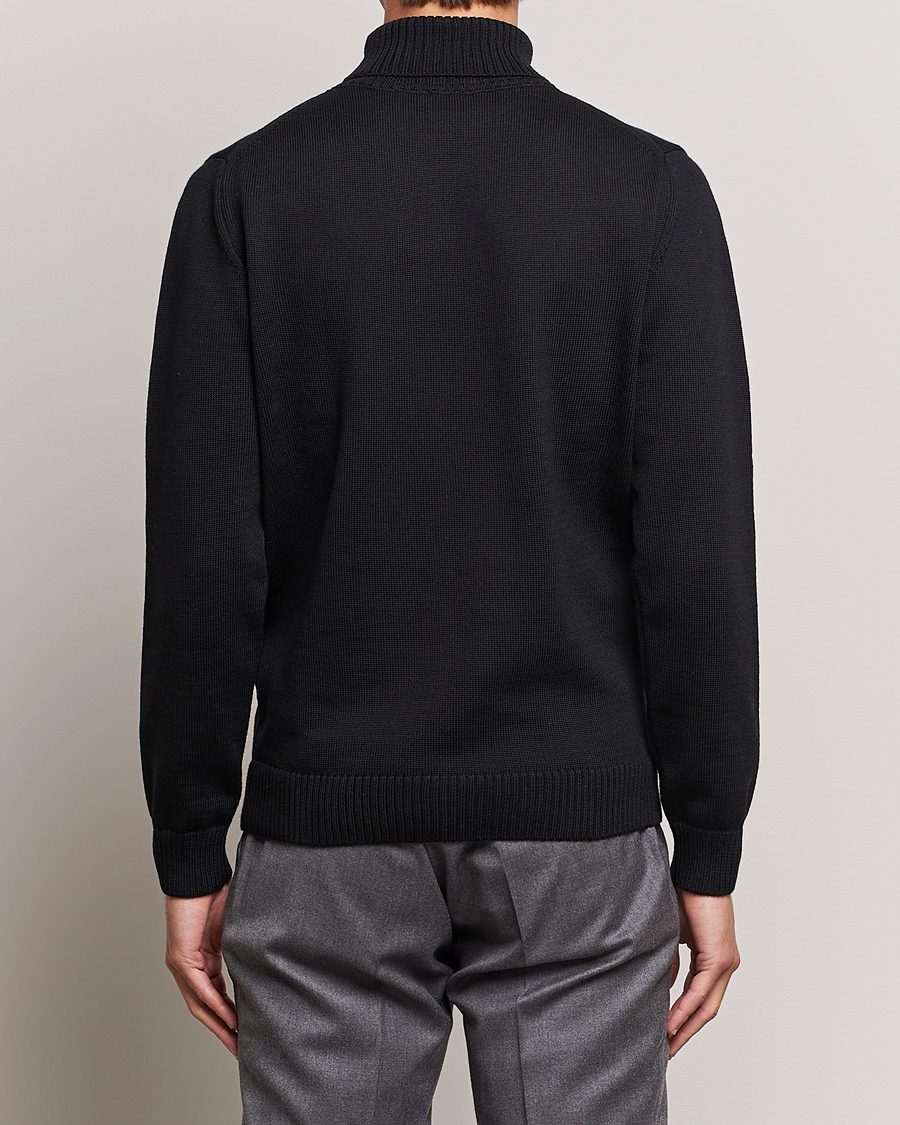 Uomini | Maglieria | Stenströms | Chunky Merino Rollneck Black
