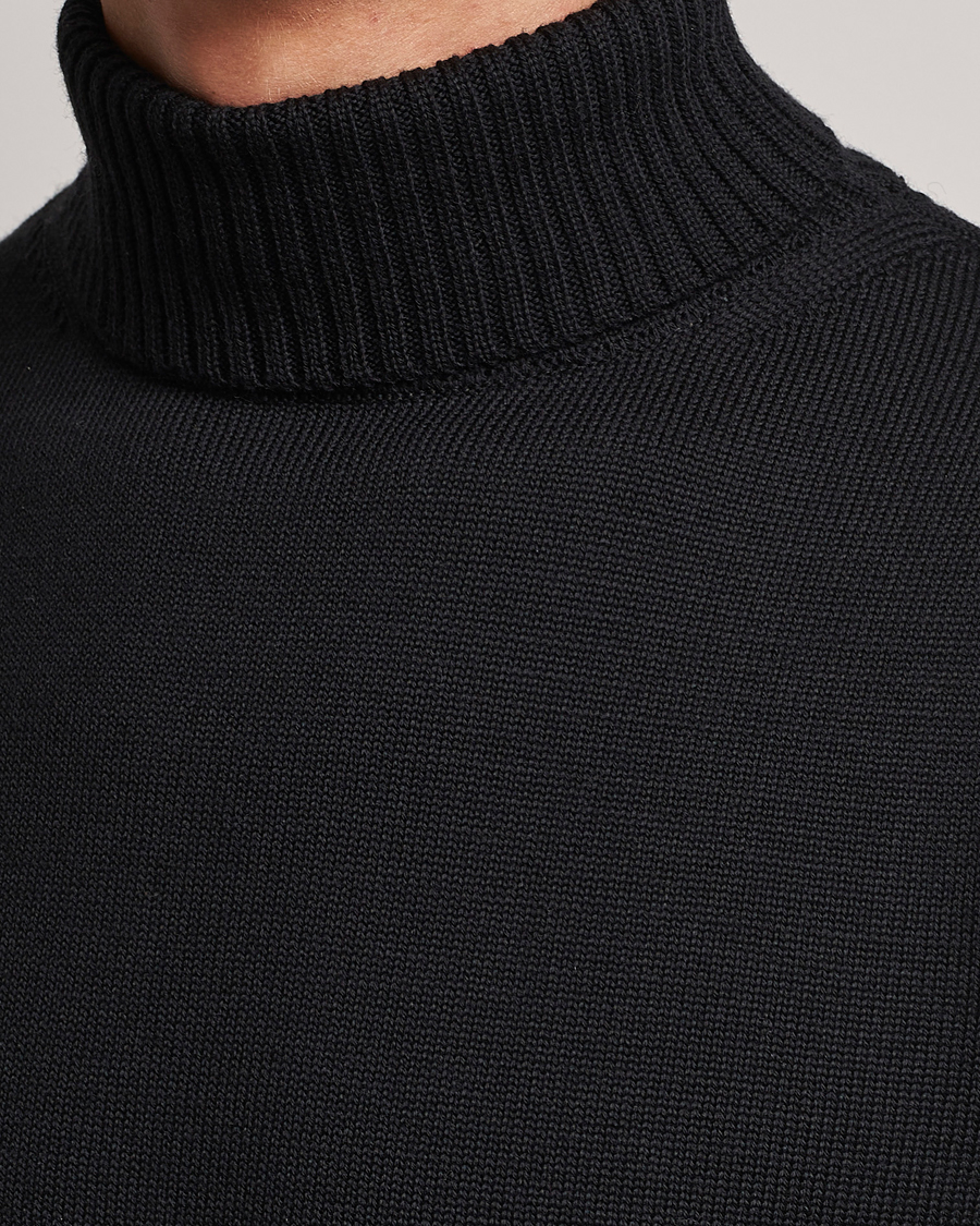 Uomini | Maglieria | Stenströms | Chunky Merino Rollneck Black