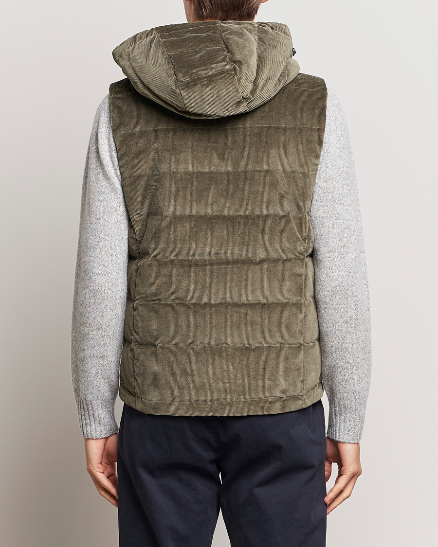 Uomini | Giacche | Stenströms | Hooded Corduroy Vest Brown