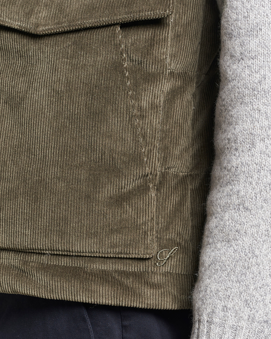 Uomini | Giacche | Stenströms | Hooded Corduroy Vest Brown