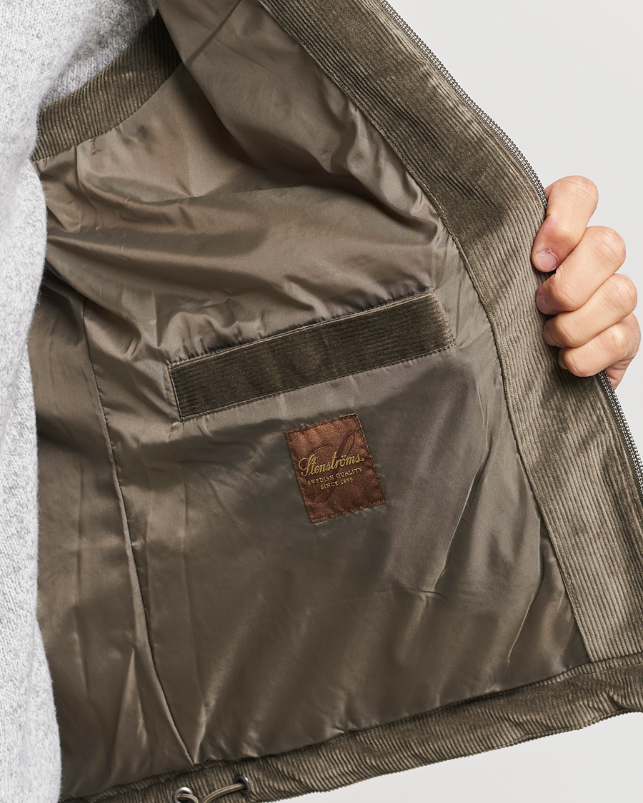 Uomini | Giacche | Stenströms | Hooded Corduroy Vest Brown