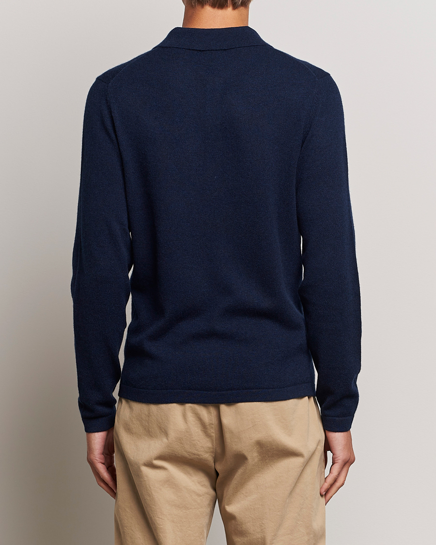 Uomini | Maglieria | Stenströms | Cashmere Poloshirt Navy